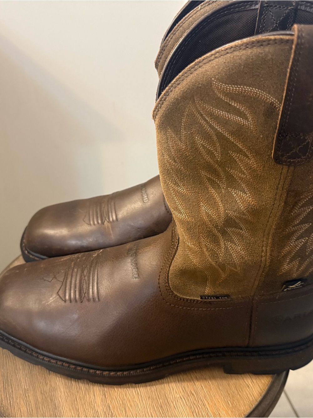 Ariat Brown Steel Toe Western Work Boots - Picture 5 of 9
